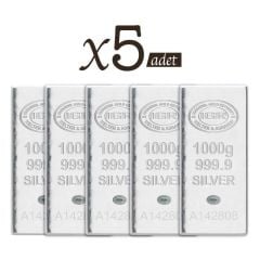 5 ADET 1000 GRAM İAR KÜLÇE GÜMÜŞ 999.9